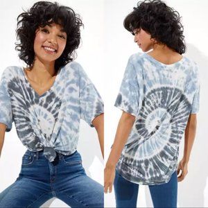 NEW AE Oversized Soft & Sexy Tie-Dye V Neck TShirt